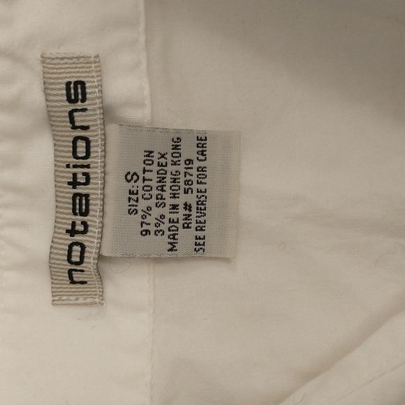 M Embroidered White Cotton Shirt 50's Feel w Spandex Button Down Fifties Look - Picture 6 of 7